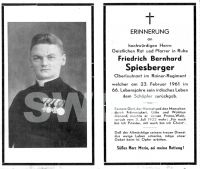 Oberleutnant Spiesberger Friedrich Bernhard